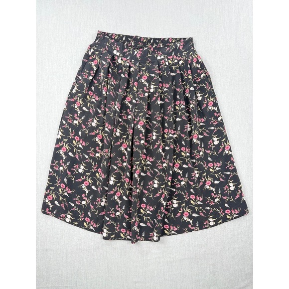 Option Too! Dresses & Skirts - Option Too! Womens 1X Black Pink Floral Pleated‎ Midi Skirt with Pockets 67D117X